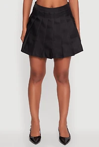 Womens Trendy High Waisted Pleated Skirt, Black, Size L
