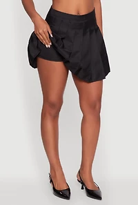Womens Trendy High Waisted Pleated Skirt, Black, Size L