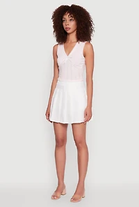 Womens Trendy High Waisted Pleated Skirt, White, Size XL