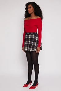 Plaid High Waisted Bubble Skirt