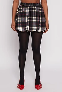 Plaid High Waisted Bubble Skirt
