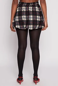Plaid High Waisted Bubble Skirt