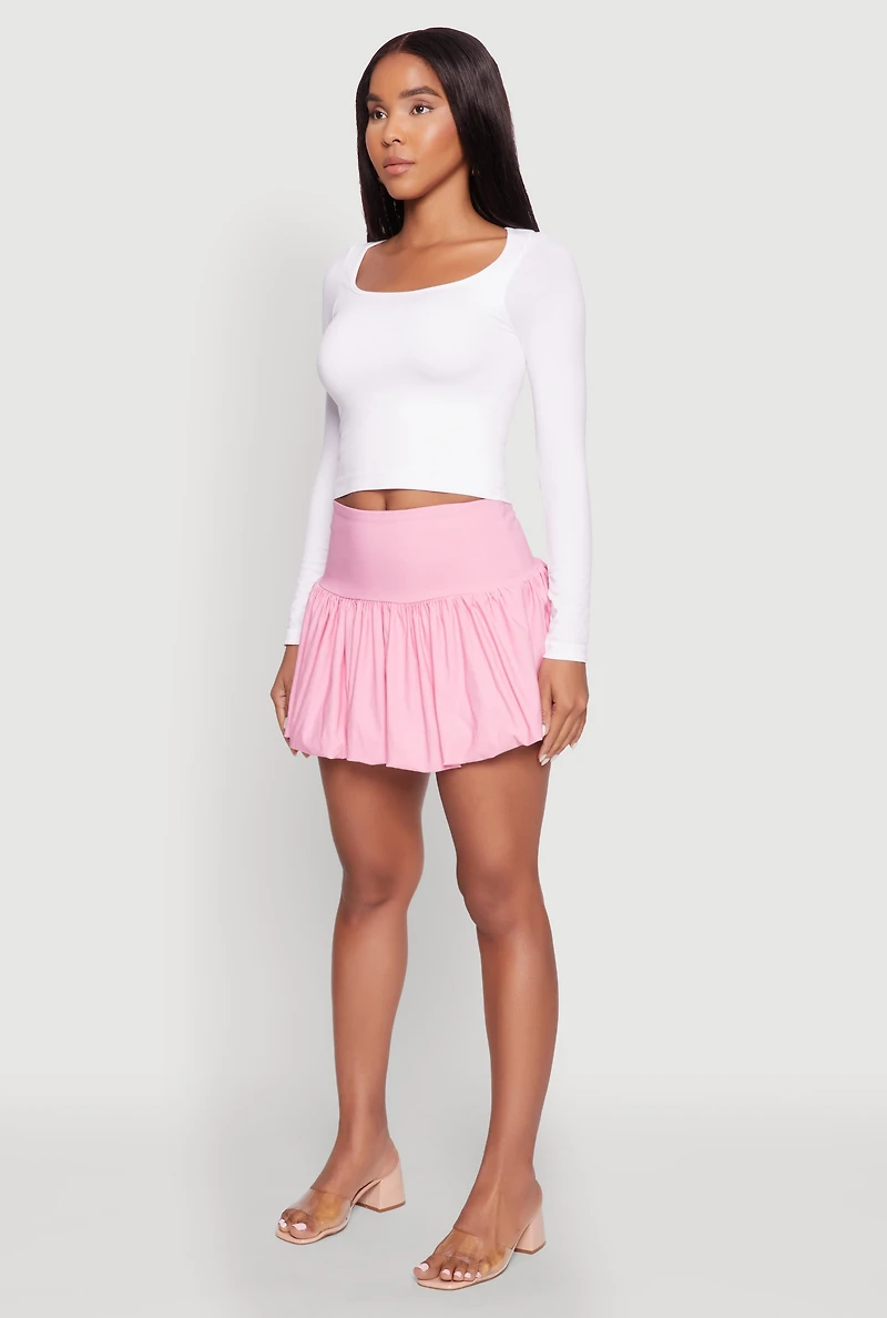 Drop Waist Bubble Hem Skirt
