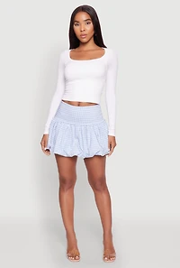 Womens Gingham Bubble Skirt,