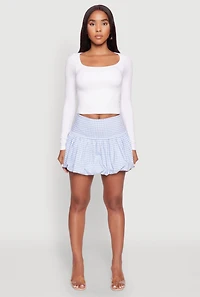Womens Gingham Bubble Skirt,