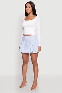 Womens Gingham Bubble Skirt,