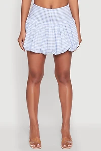 Womens Gingham Bubble Skirt,