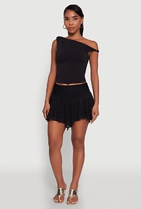 Womens Iris Floral Lace Ruched Mini Skort, S