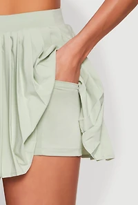 Cell Phone Pocket Pleated Mini Skort