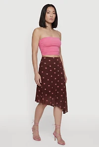Polka Dot High Waisted Asymmetrical Skirt