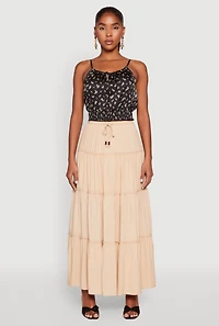 Womens Almost Famous Tiered Maxi Skirt,