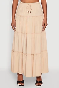 Womens Almost Famous Tiered Maxi Skirt,