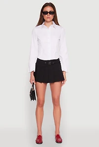 Madden Girl Belted Pleated Mini Skirt