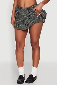 Womens Madden Girl Belted Pleated Mini Skirt, Green, Size M