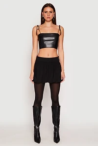 Womens Almost Famous Fold Over Waist Mini Bubble Skirt,
