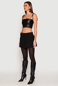 Womens Almost Famous Fold Over Waist Mini Bubble Skirt,