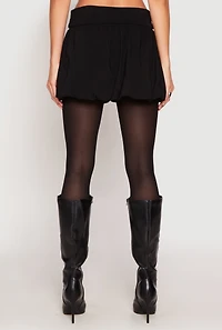 Womens Almost Famous Fold Over Waist Mini Bubble Skirt,