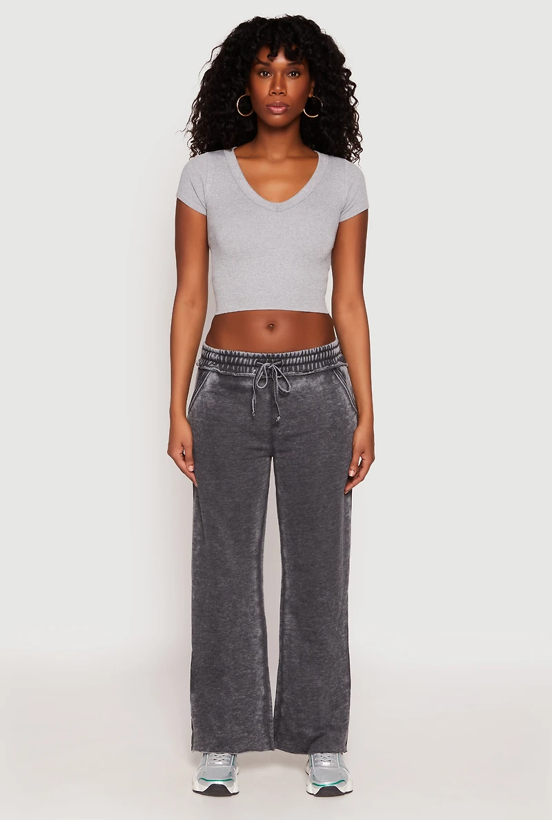 Frayed Acid Wash Sweatpants