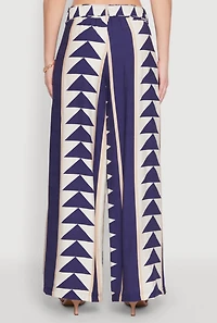 Womens Tie Waist Belted High Waisted Palazzo Pants,