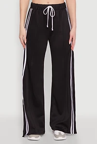 Womens Stylish High Waisted Varsity Stripe Active Pants, L