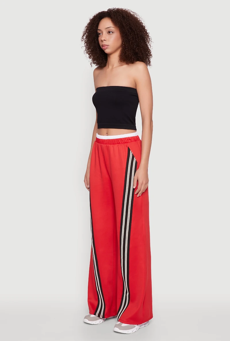 Womens Stylish High Waisted Contrast Trim Scuba Active Pants, M