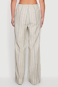 Striped Drawstring Waist Wide Leg Pants