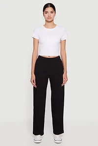 High Waisted Fleece Sweatpants with Pockets