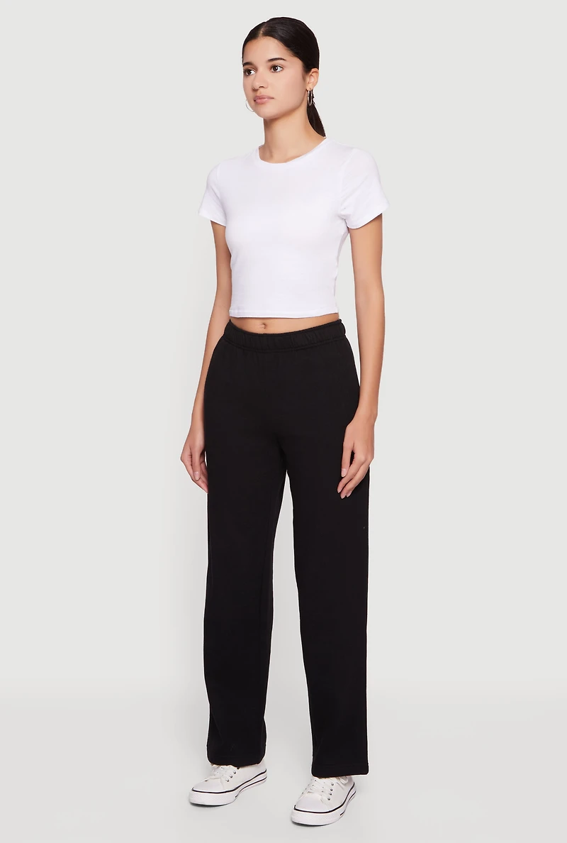 High Waisted Fleece Sweatpants with Pockets