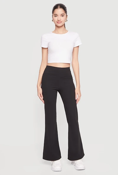 High Waisted Flare Leg Active Pants