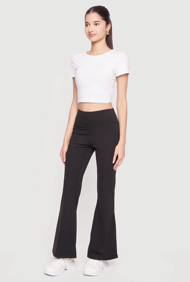 High Waisted Flare Leg Active Pants