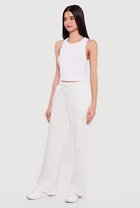 High Waisted Sweatpants with Drawstring Waist