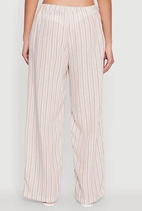 Womens Trendy Striped Drawstring Waist Palazzo Pants, Multi,