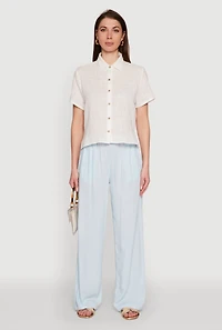 Womens Drawstring Palazzo Pants,