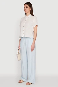 Womens Drawstring Palazzo Pants,