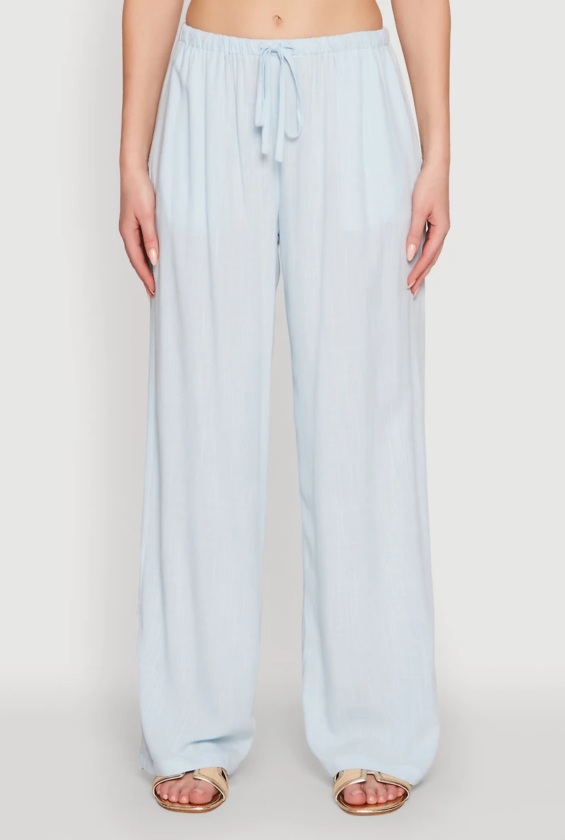 Womens Drawstring Palazzo Pants,