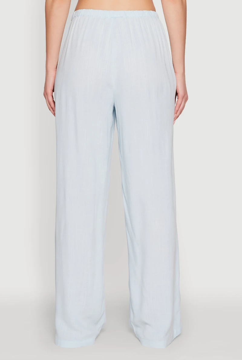 Womens Drawstring Palazzo Pants,