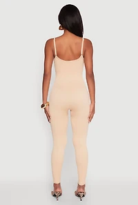 Womens Daisy Seamless Scoop Neck Cami Jumpsuit, Beige, Size XL