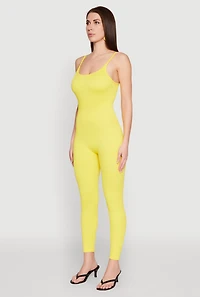 Womens Daisy Seamless Scoop Neck Cami Jumpsuit, Yellow, Size S
