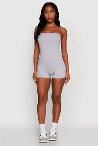 Womens Daisy Stylish Tube Romper, Grey, Size L