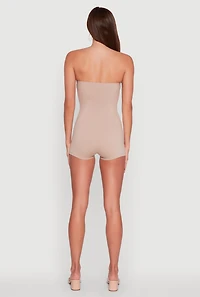 Womens Daisy Stylish Tube Romper, Beige, Size L