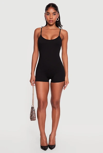 Scoop Neck Cami Biker Romper