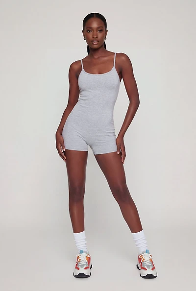 Scoop Neck Cami Biker Romper
