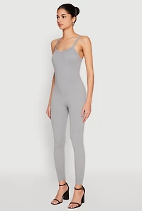Womens Daisy Seamless Ribbed Knit Catsuit,