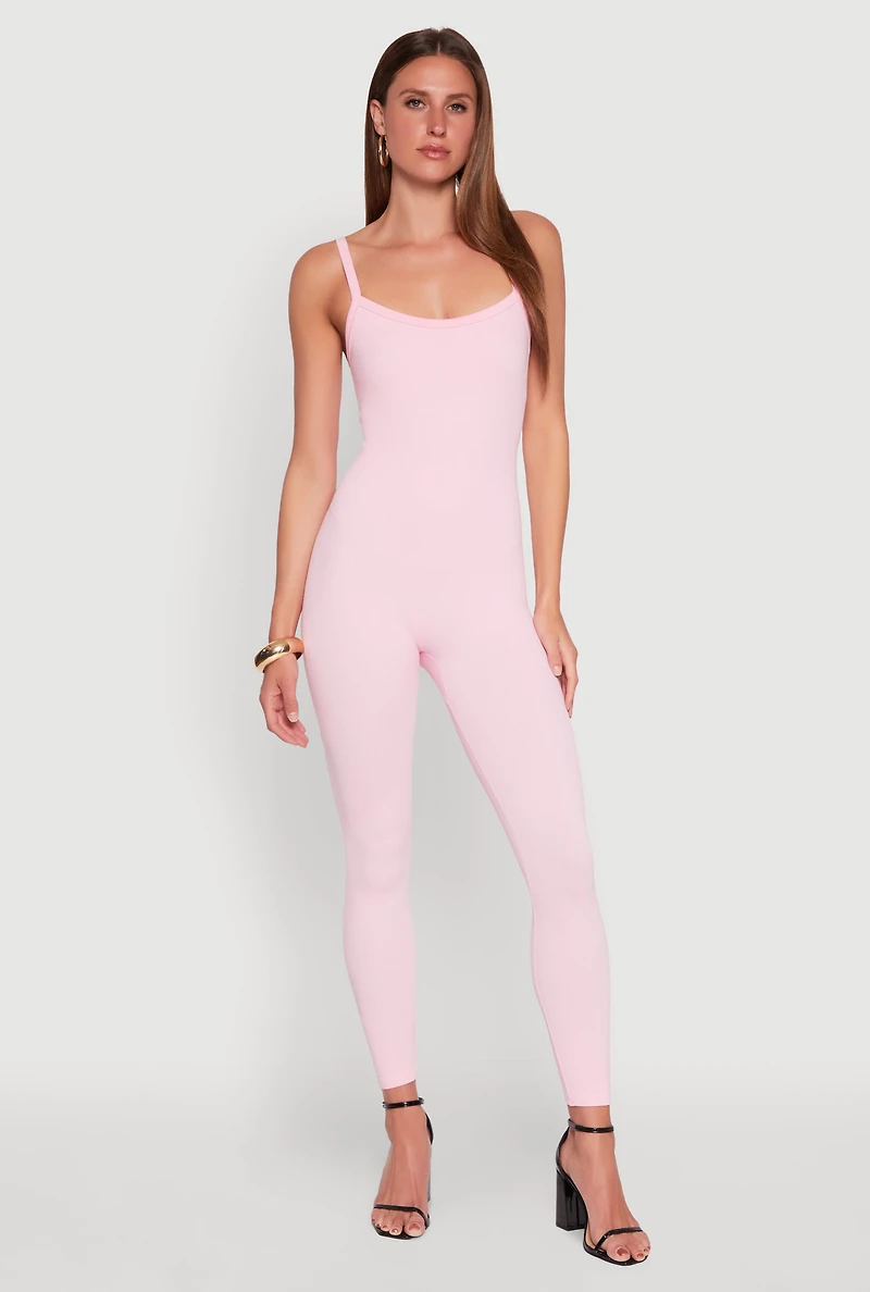 Womens Daisy Seamless Ribbed Knit Catsuit,