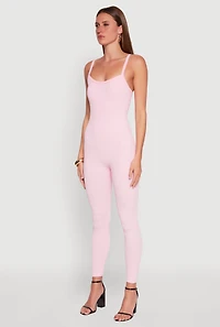 Womens Daisy Seamless Ribbed Knit Catsuit, Pink, Size S