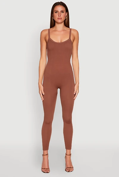 Womens Daisy Seamless Ribbed Knit Catsuit,