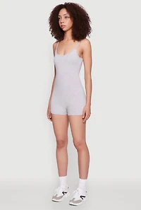 Womens Daisy Scoop Neck Romper, Grey, Size L