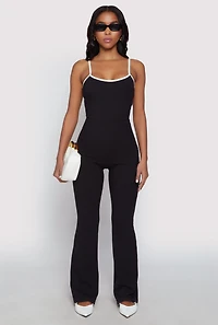 Iris Contrast Trim Cami Flare Jumpsuit