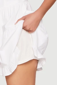 Womens Iris Open Back Corset Tiered Romper, White, Size M
