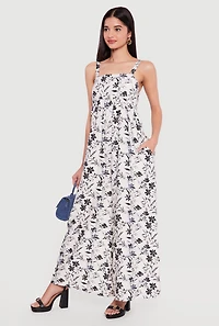 Floral Gauze Knit Wide Leg Jumpsuit